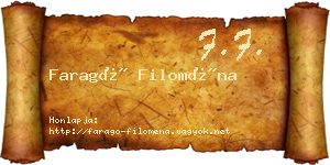Faragó Filoména névjegykártya